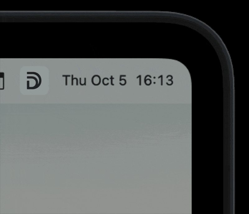 Demodesk desktop recorder running in the Mac menu bar