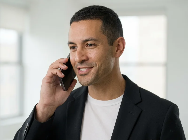 Person aus dem Vertrieb in einem Telefongespräch