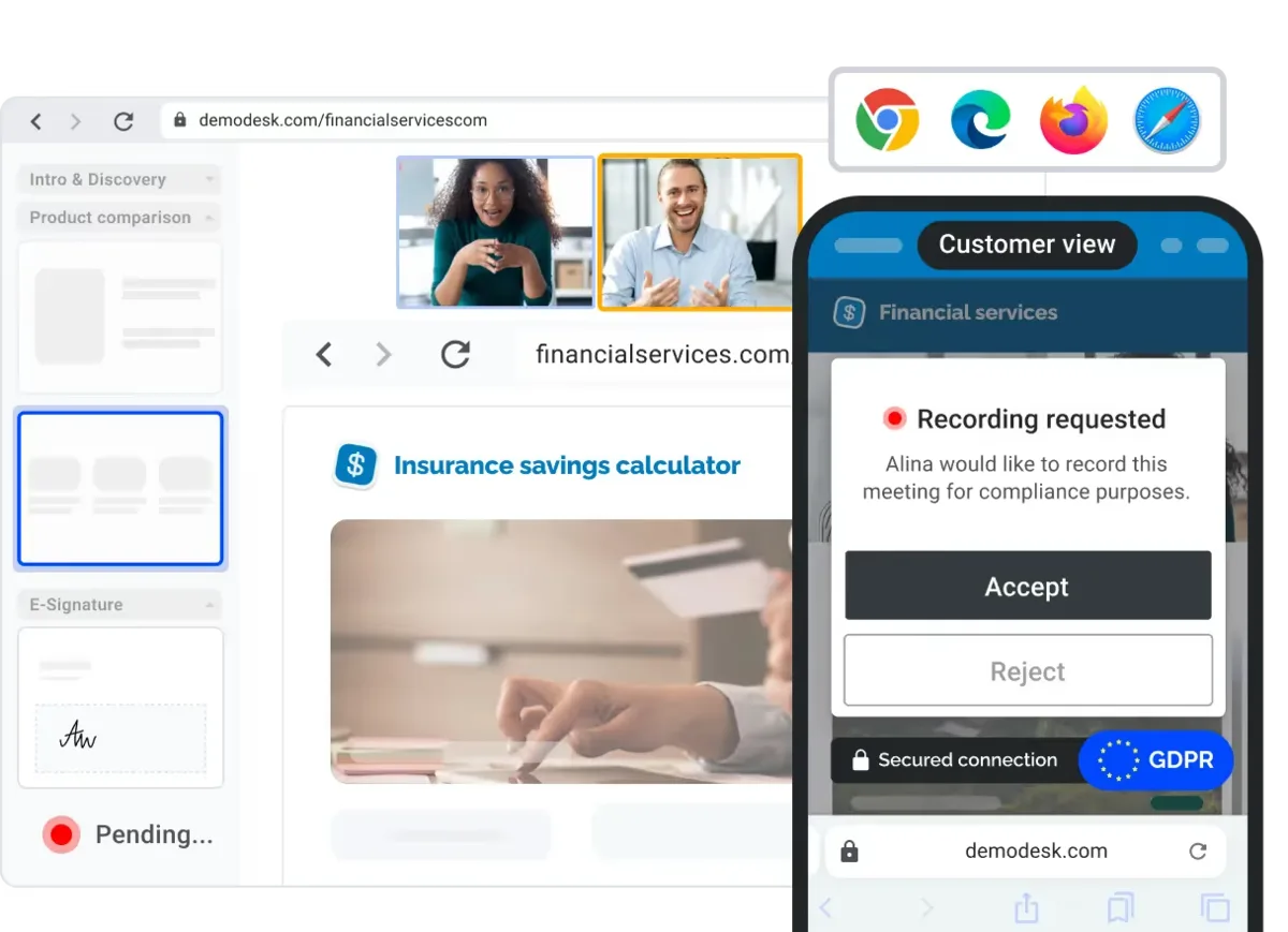 Demodesk Omnichannel-Video-Meeting-Erlebnis für Finanzdienstleister