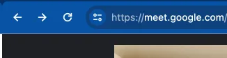 Browser-Adressleiste mit hervorgehobener Google-Meet-URL zum Kopieren des Meeting-Links